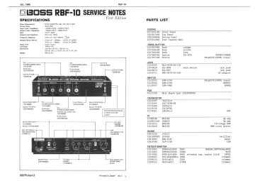 Boss RBF 10 schematic circuit diagram